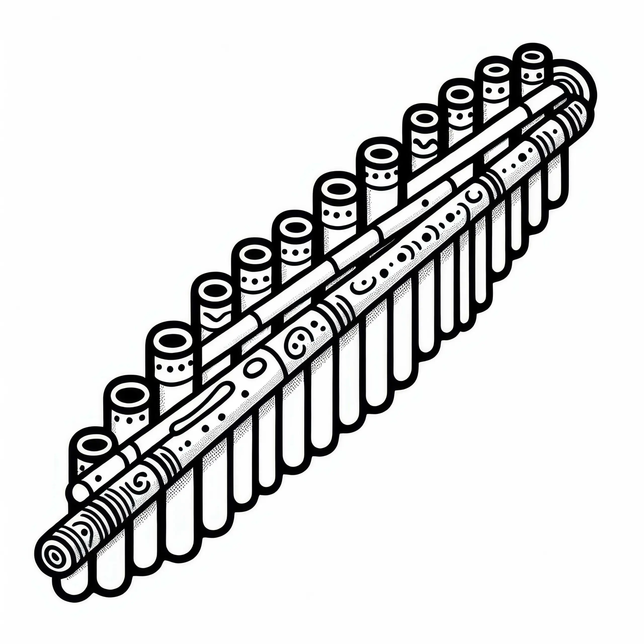 Ausmalvorlage Flautenspieler – Kostenloses Holzblasinstrument (Ausmalbild)