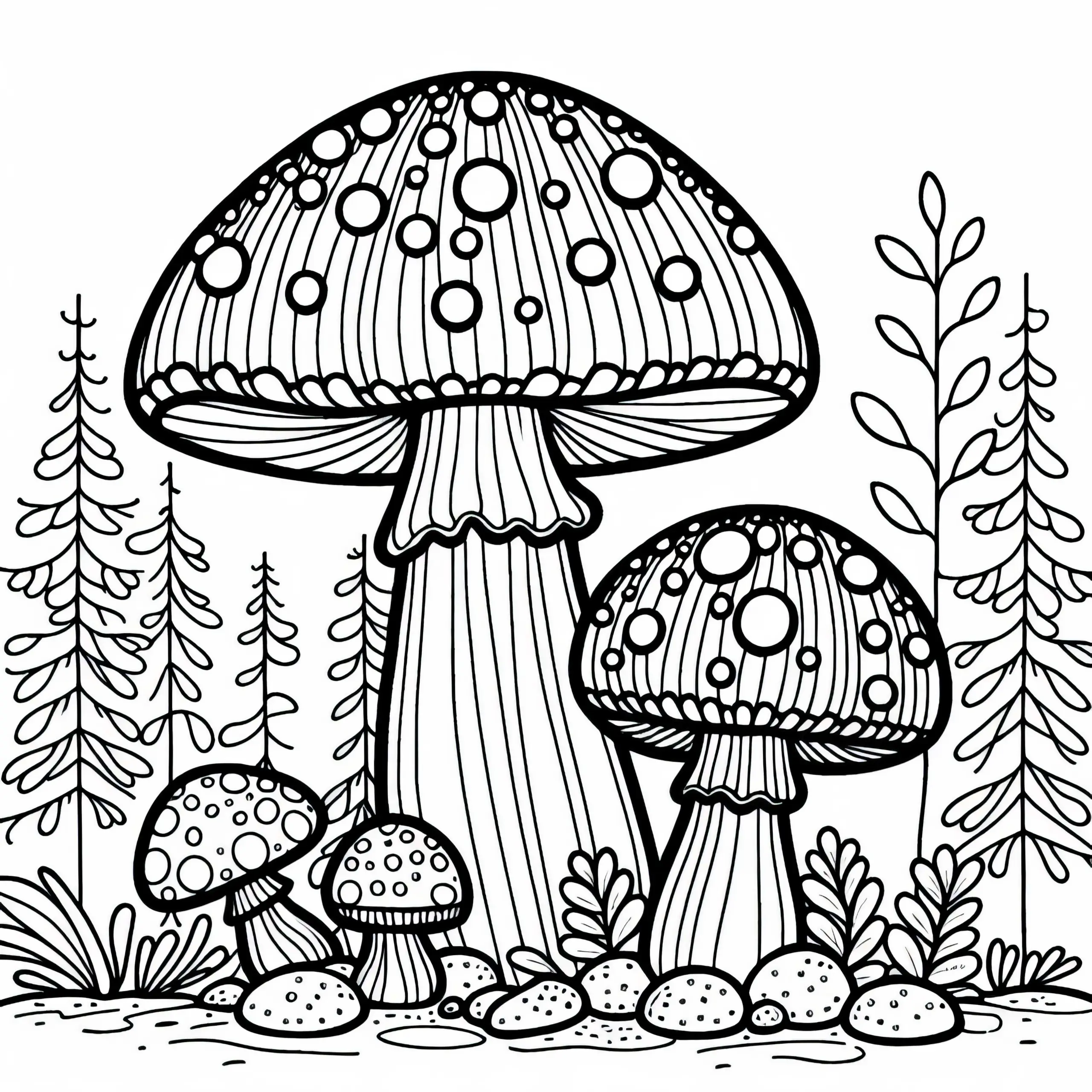 Ausmalbild vom Pantherpilz Amanita Pantherina – Kostenloses Malvorlage
