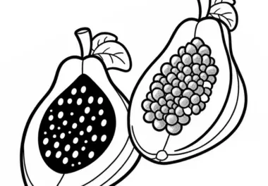 Papaya Ausmalbild Kostenlos herunterladen und online ausmalen