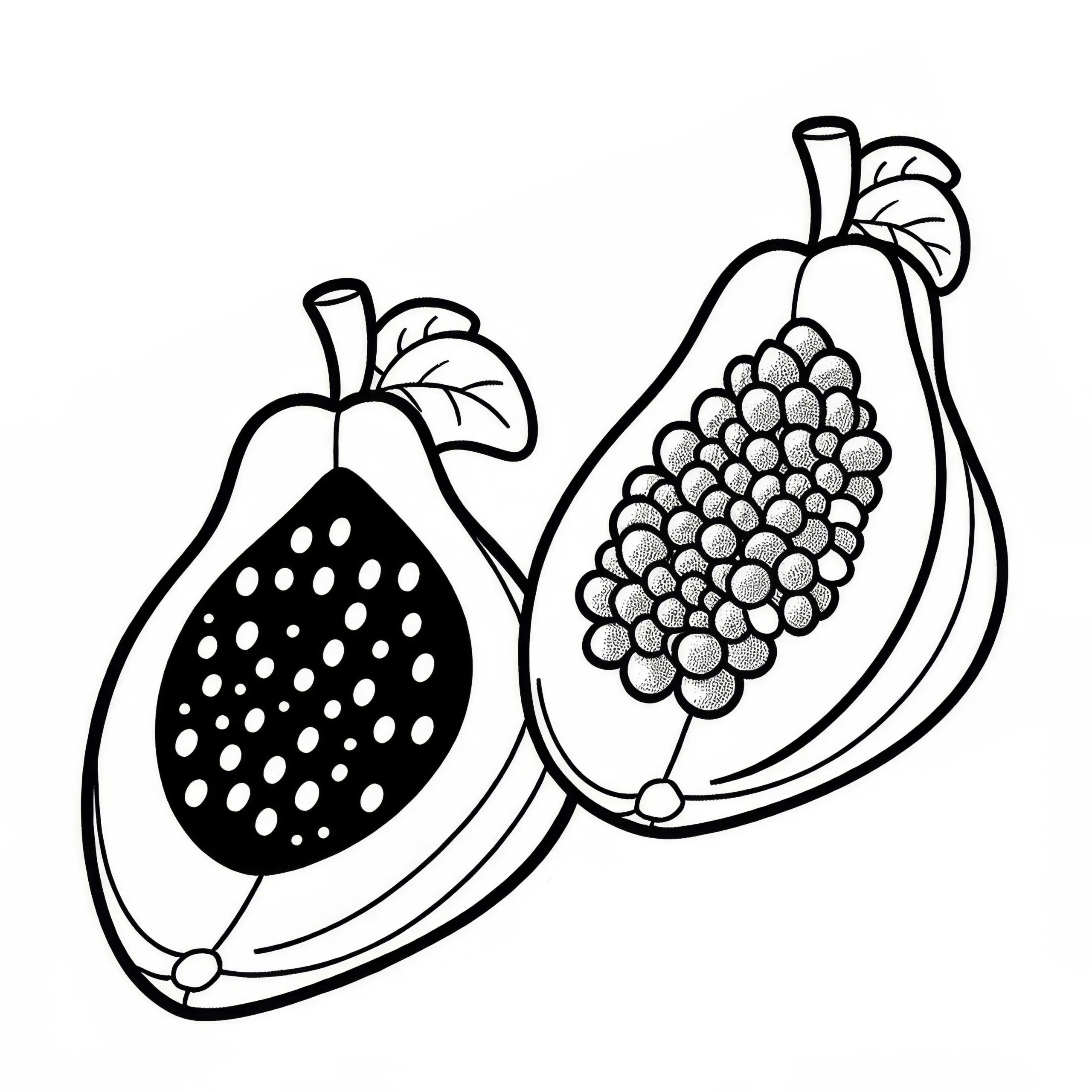 Papaya Ausmalbild Kostenlos herunterladen und online ausmalen