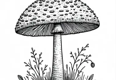 Parasol Macrolepiota Procera Malvorlage Pilz Gratis