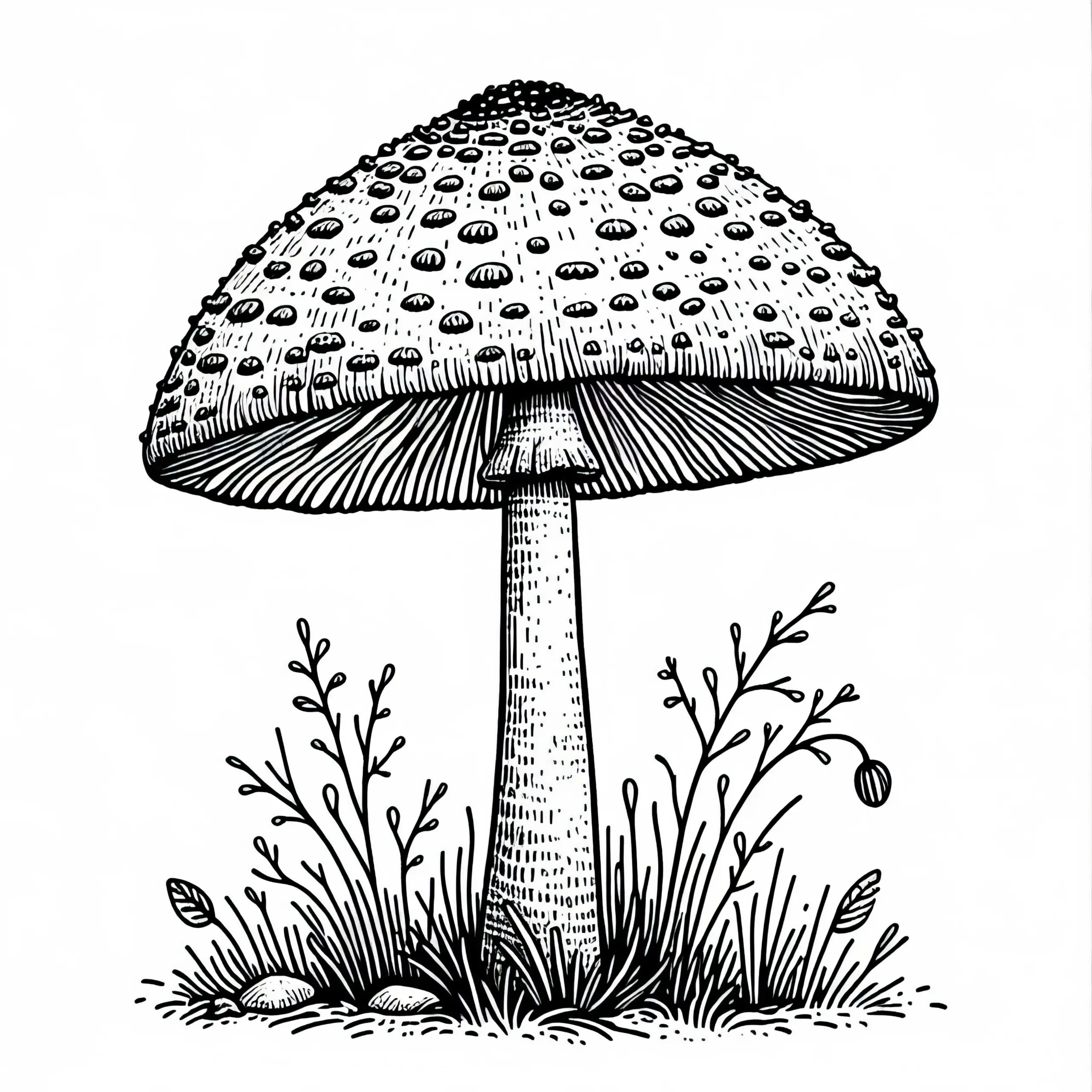 Parasol Macrolepiota Procera Malvorlage Pilz Gratis (Ausmalbild)