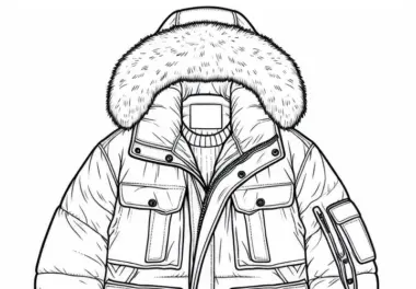 Ausmalbild Parka – Kostenlose Kleidung zum Ausmalen