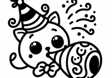# Partytüte Karneval Malvorlage – Einfach Kostenlos