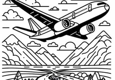 Passagierflugzeug Ausmalbild Kostenlos