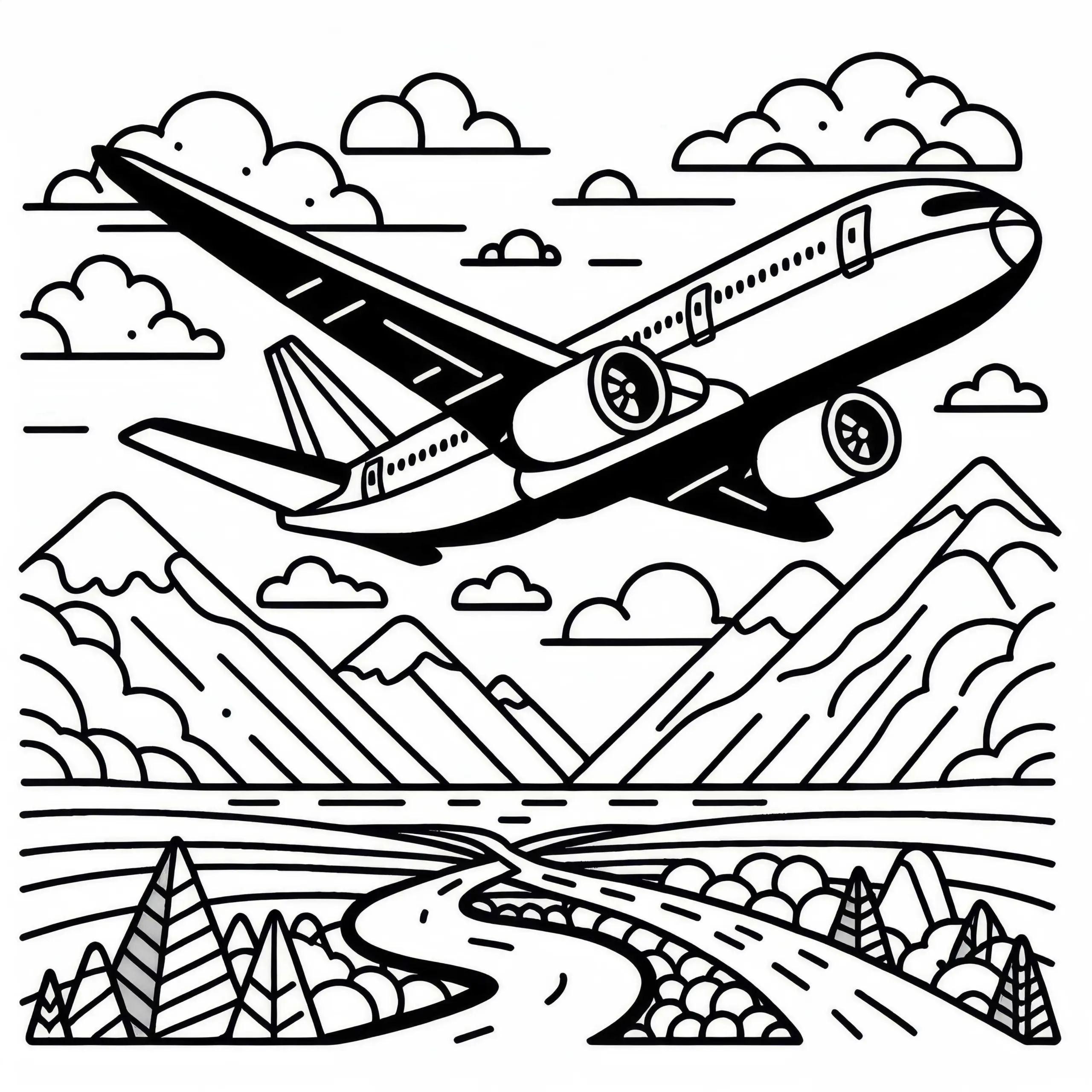 Passagierflugzeug Ausmalbild Kostenlos