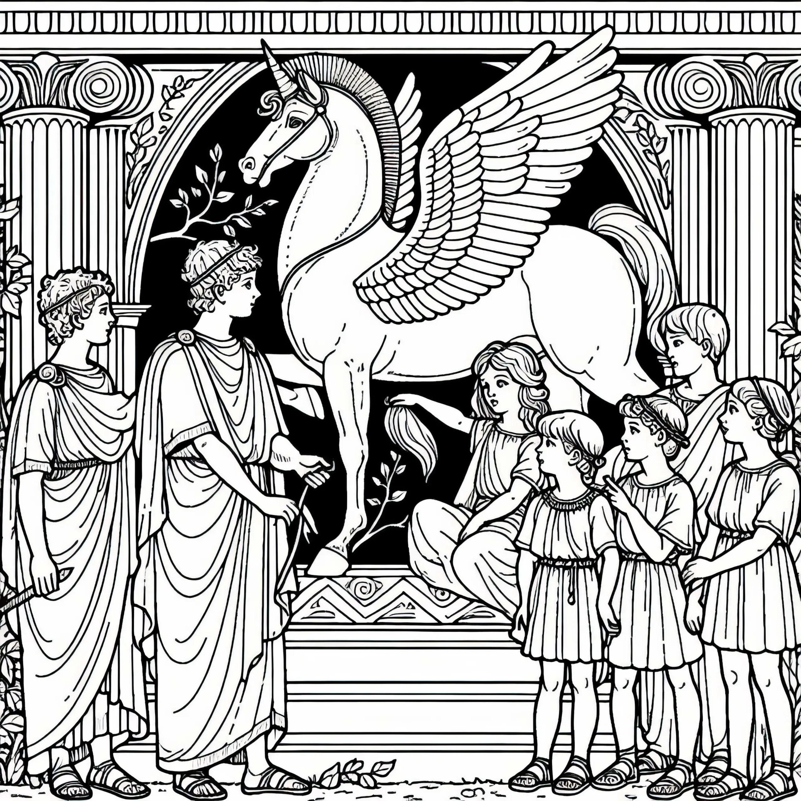 Pegasus Ausmalbild Römische Mythologie Kostenlos