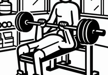 Person trainiert an Hantelbank im Fitnessstudio Malvorlage gratis