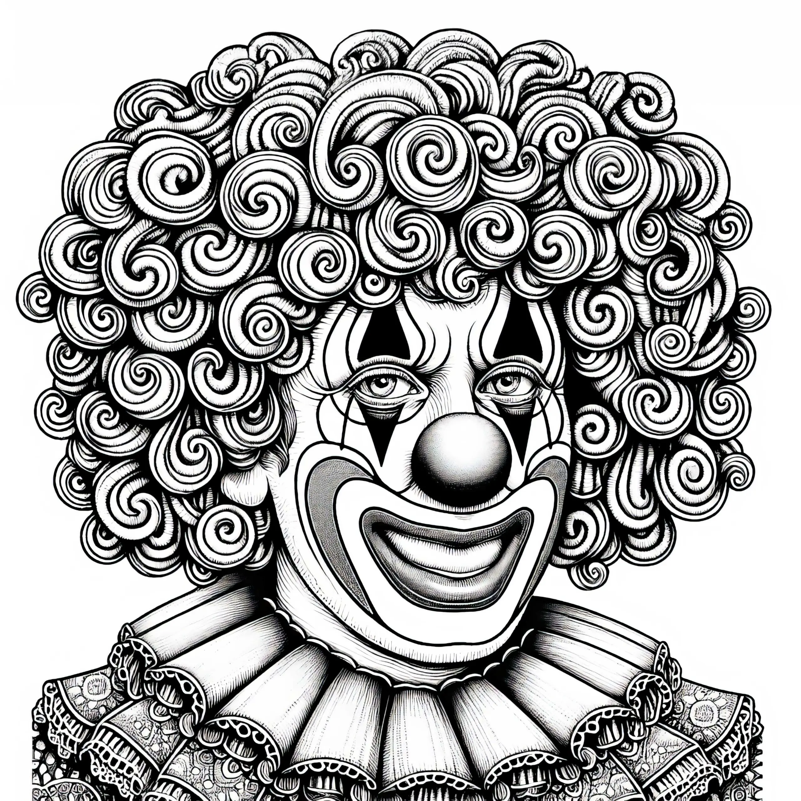 Ausmalbild eines Clowns – Detailreich und kostenlos