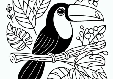 Pfefferfresser Toucanet Vogel aus Südamerika Malvorlage kostenlos