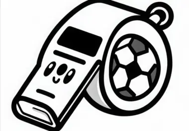 Pfeife eines Fußballschiedsrichters – Malvorlage kostenlos