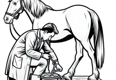 Pferd beim Tierarzt Ausmalbild zum kostenlosen Download