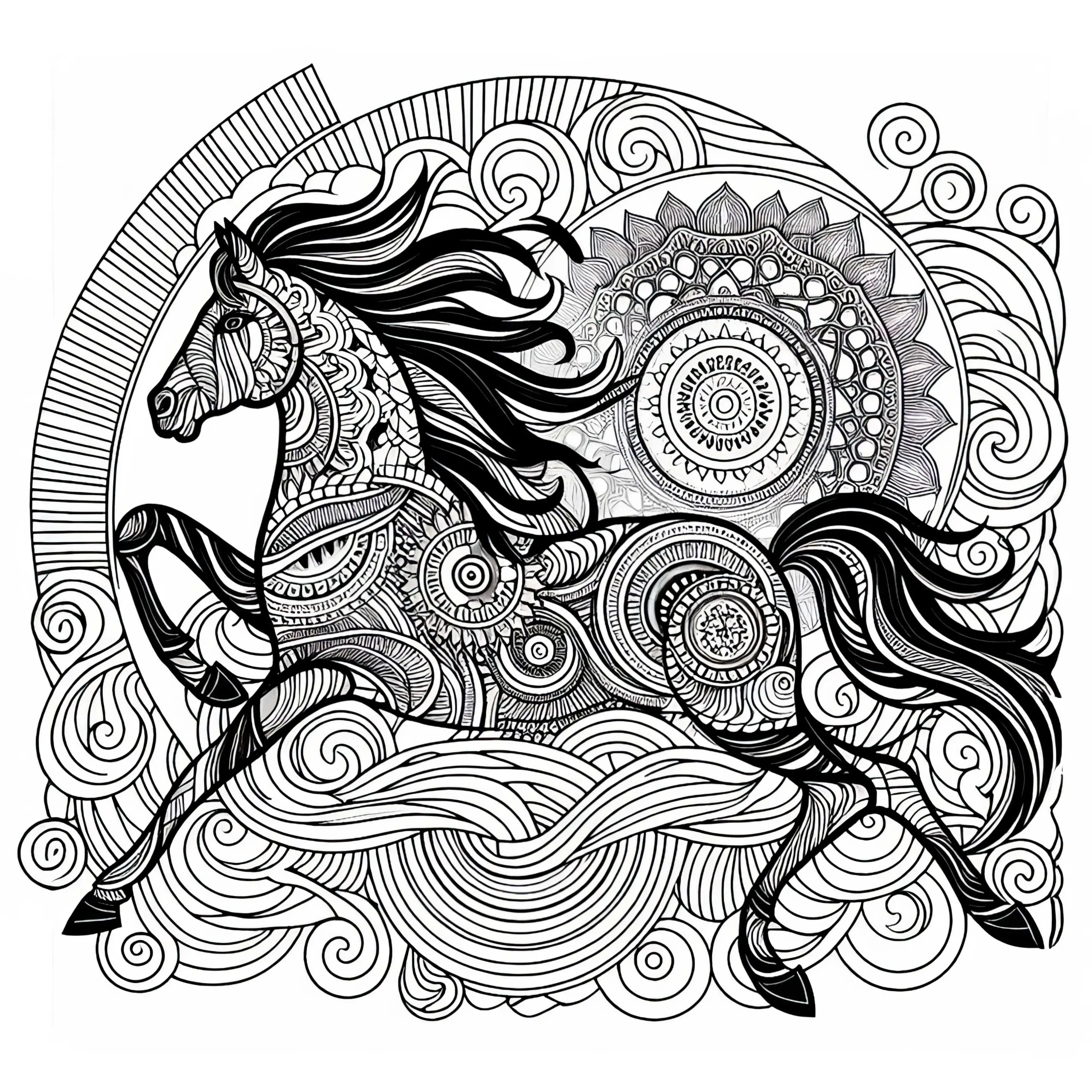 Pferd Mandala Ausmalbild Kostenlos