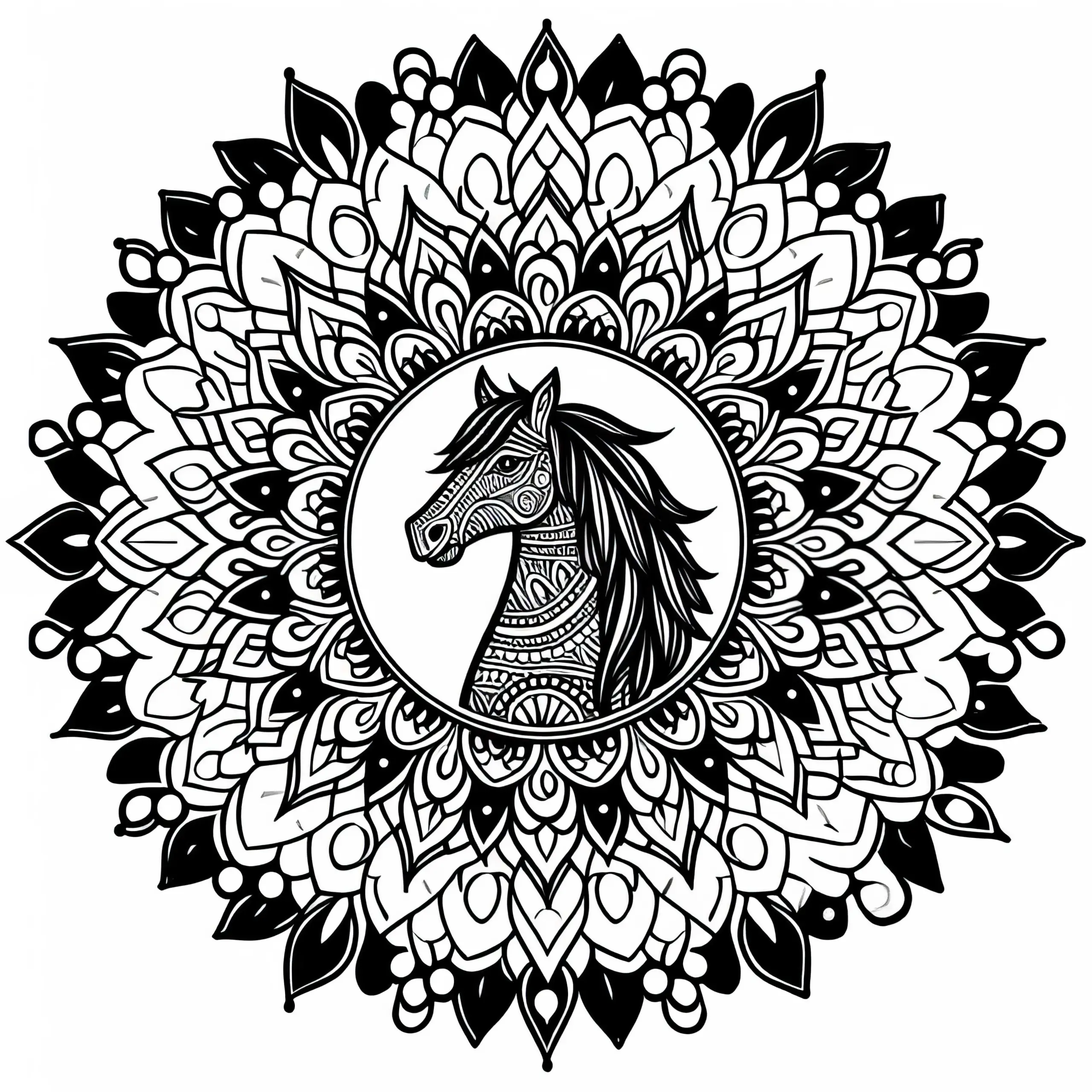 Pferd Mandala Vorlage Ausmalbild Kostenlos