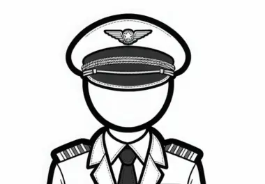 Pilotenuniform mit Abzeichen – Ausmalbild einfach kostenlos