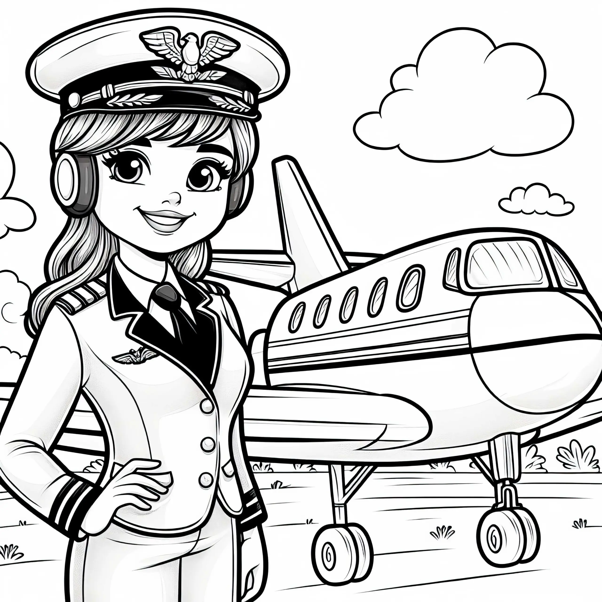 Pilotin Ausmalbild Gratis: Kreatives Ausmalvergnügen für kleine Künstler
