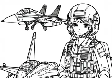 Pilotin Kampfjet Ausmalbild Kostenlos