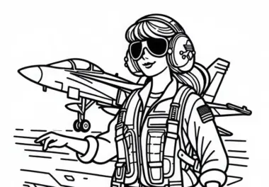 Pilotin Malvorlage kostenlos