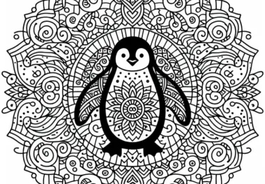 Pinguin Mandala Ausmalbild Kostenlos