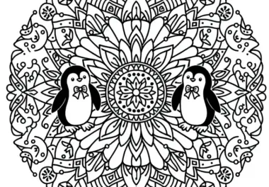 Pinguin Mandala Vorlage – Ausmalbild Kostenlos