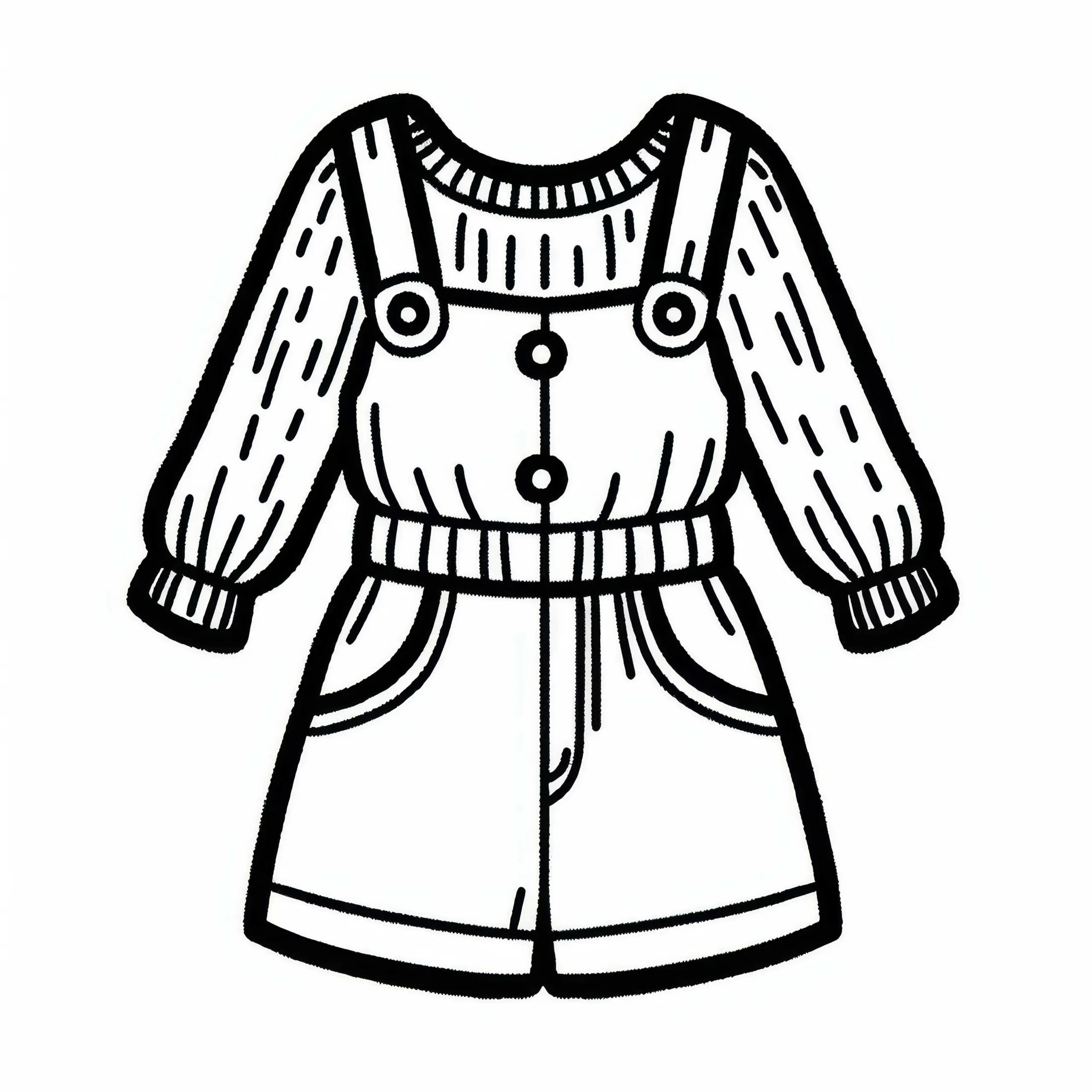 Playsuit Malvorlage für Kleidung kostenlos herunterladen (Ausmalbild)