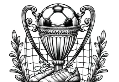 Pokal für Fußballspieler – Malvorlage detailreich gratis