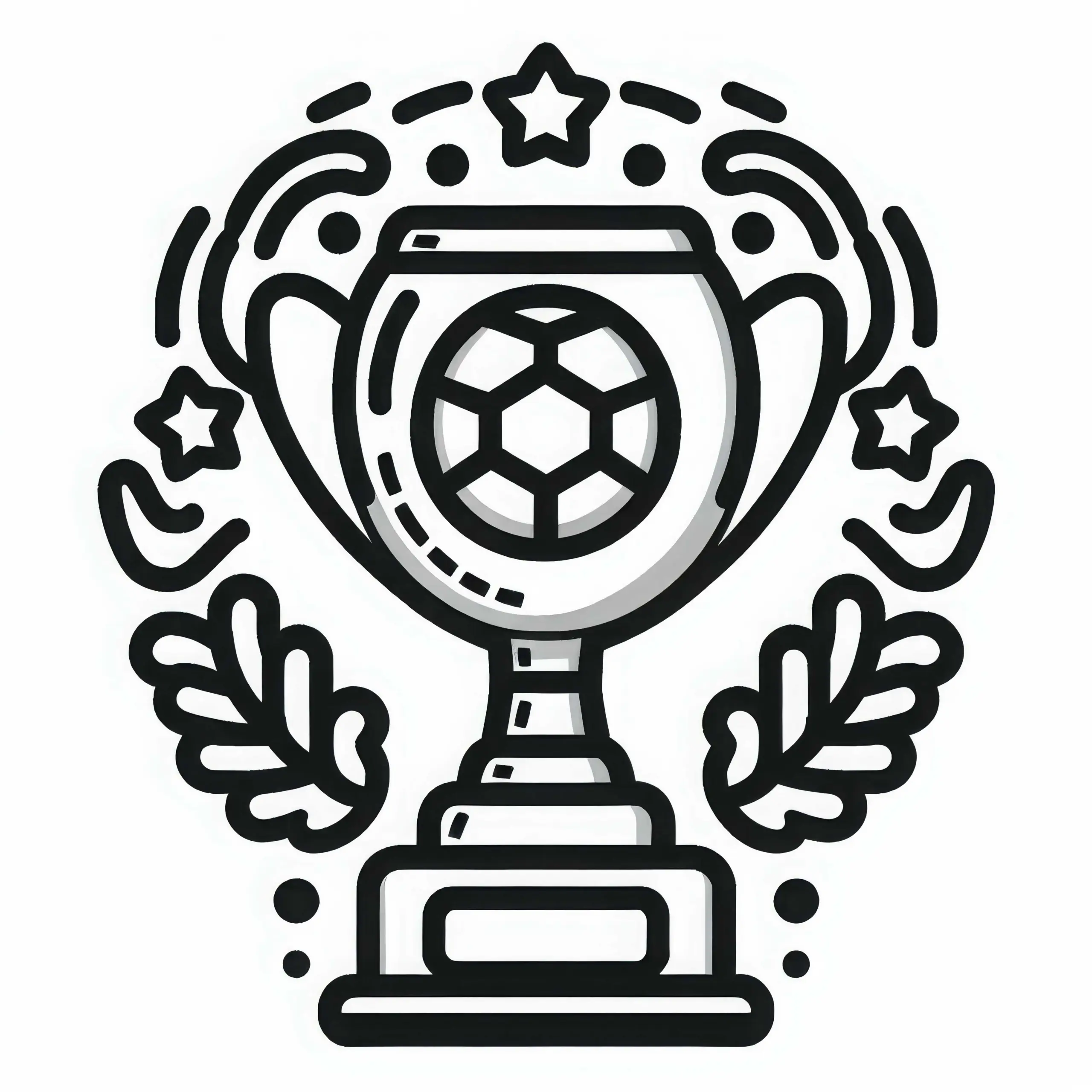 Pokal für Fußballspieler als einfache Malvorlage – Gratis Download (Ausmalbild)