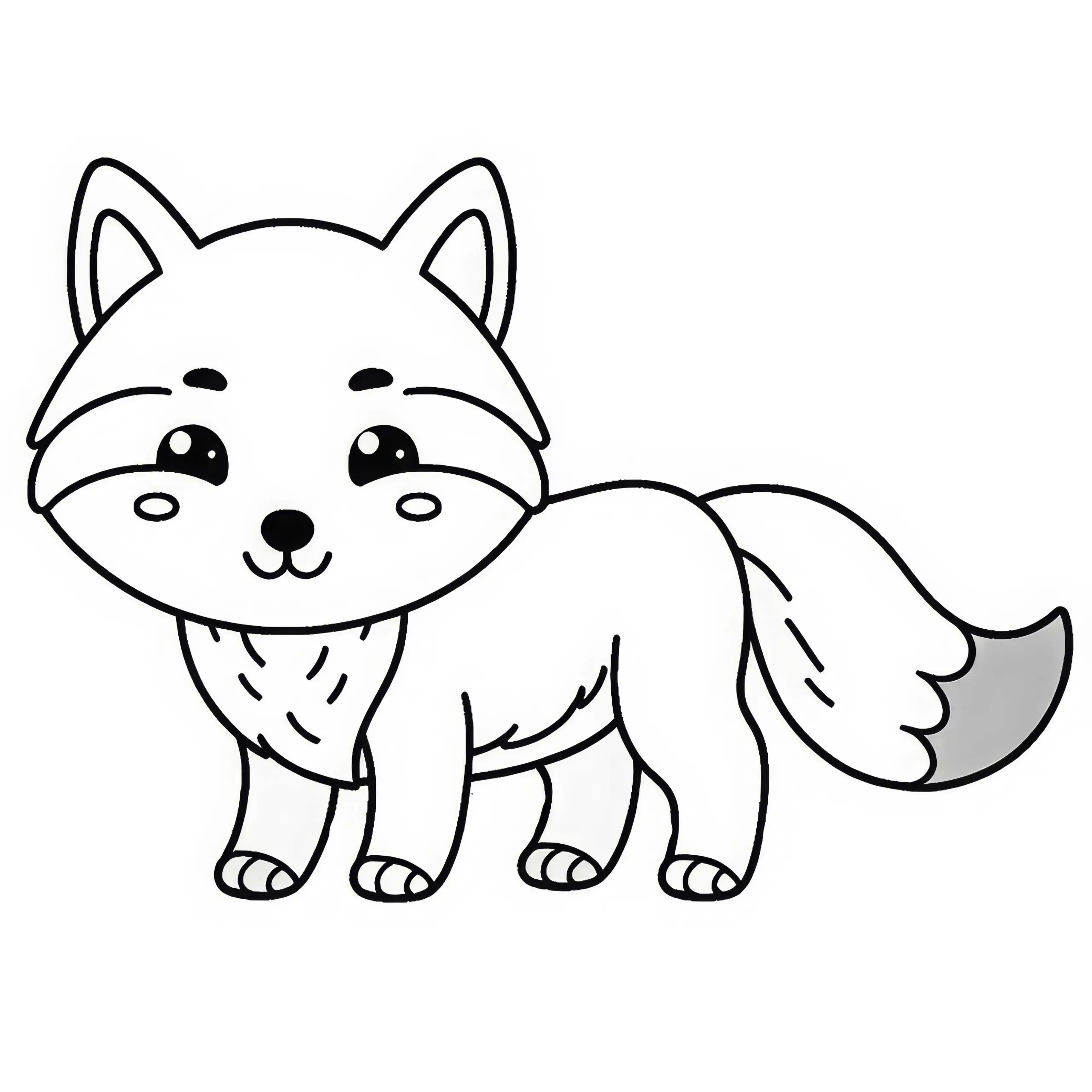 Polarfox Malvorlage Einfach Gratis (Ausmalbild)