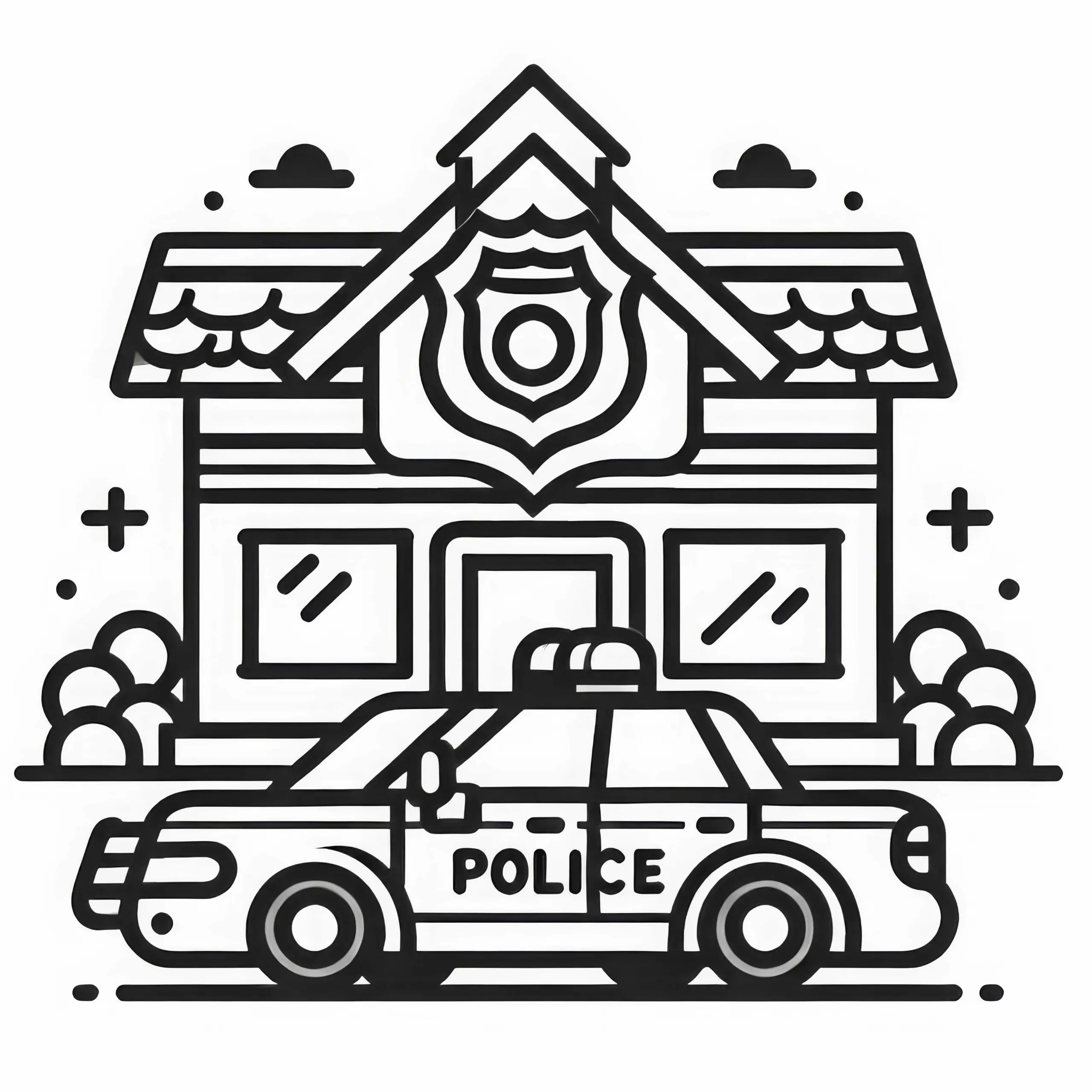 Polizei Dienststelle Ausmalbild – Kostenloses Ausmalvergnügen