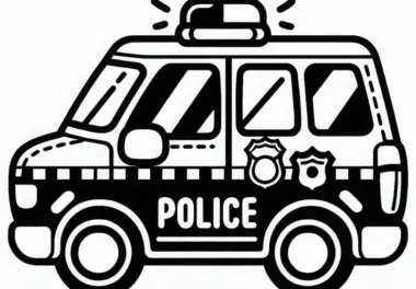 Polizei-Dienstwagen Ausmalbild Einfach Kostenlos