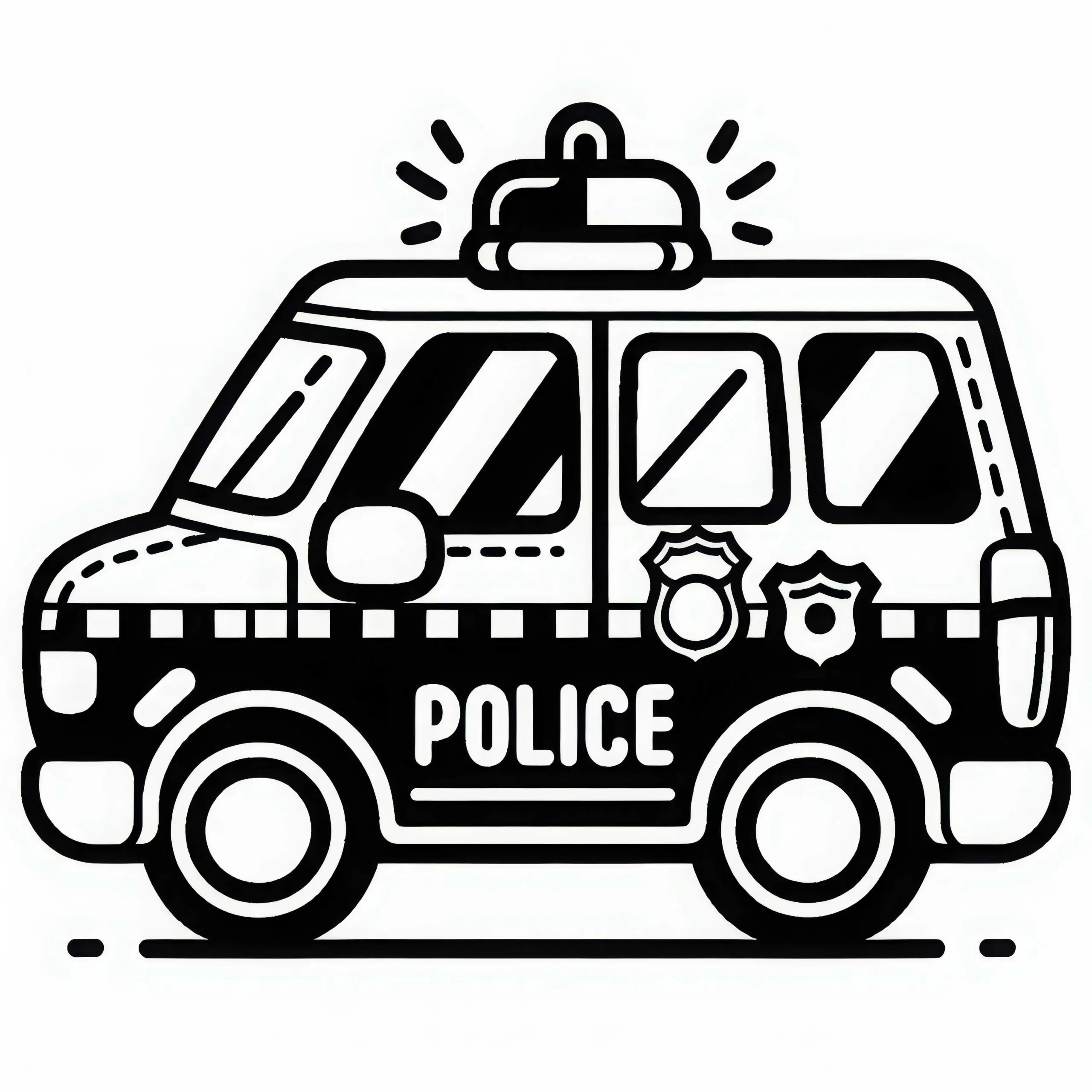 Polizei-Dienstwagen Ausmalbild Einfach Kostenlos