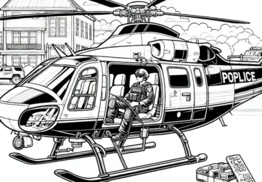 Polizeihubschrauber Malvorlage – Detailreich und Kostenlos