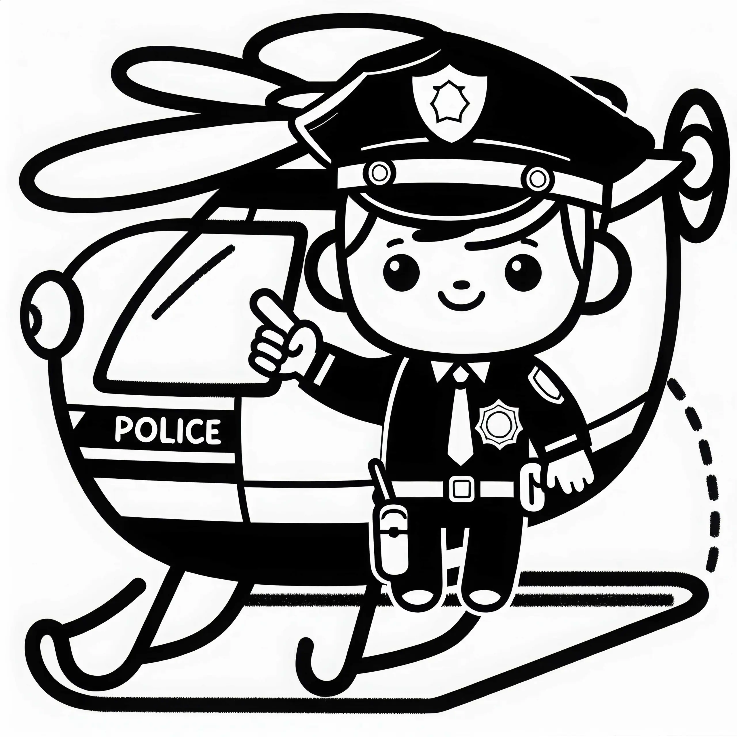 Polizeihubschrauber Malvorlage Einfach Gratis (Ausmalbild)