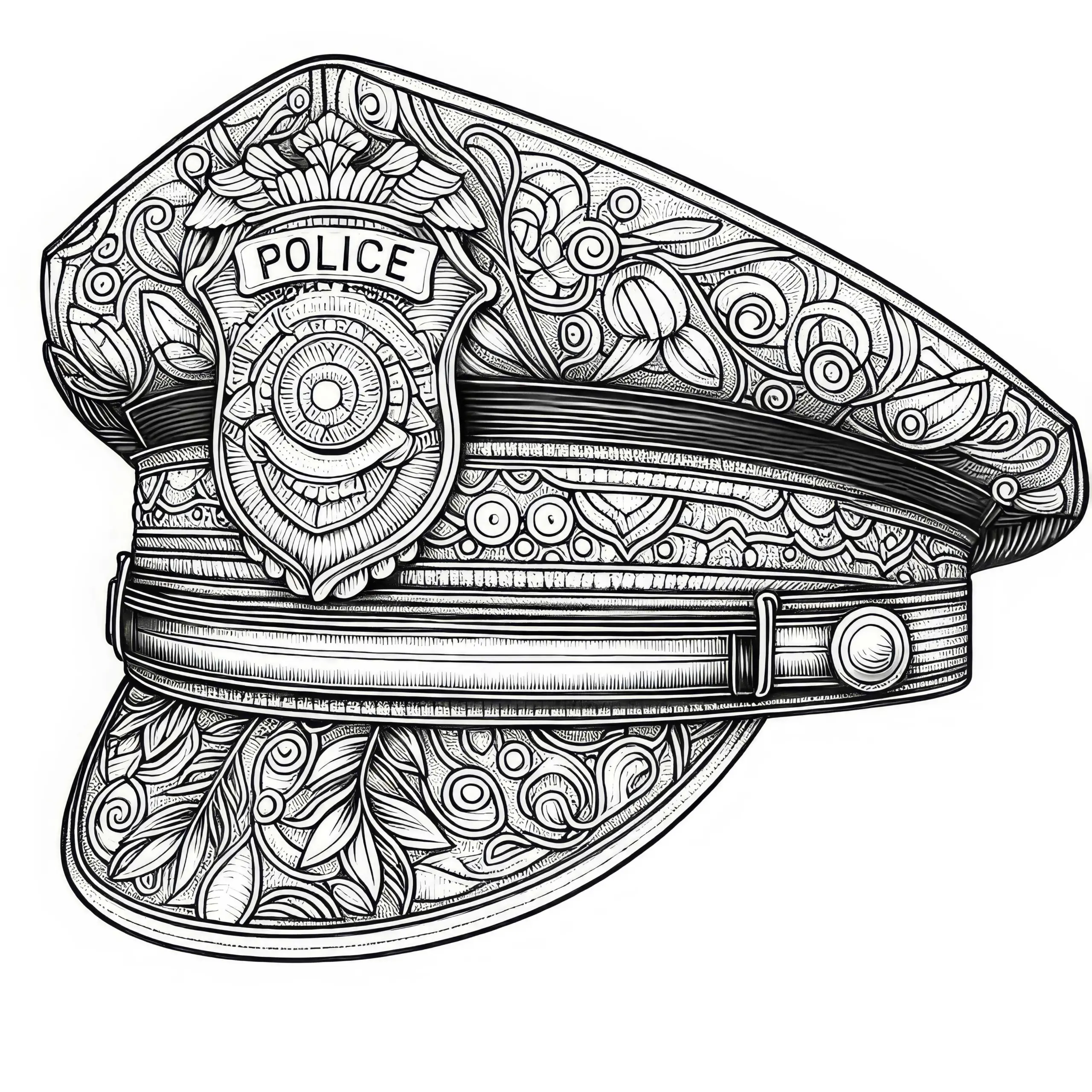 Polizimütze Ausmalbild – Detailreich und Gratis
