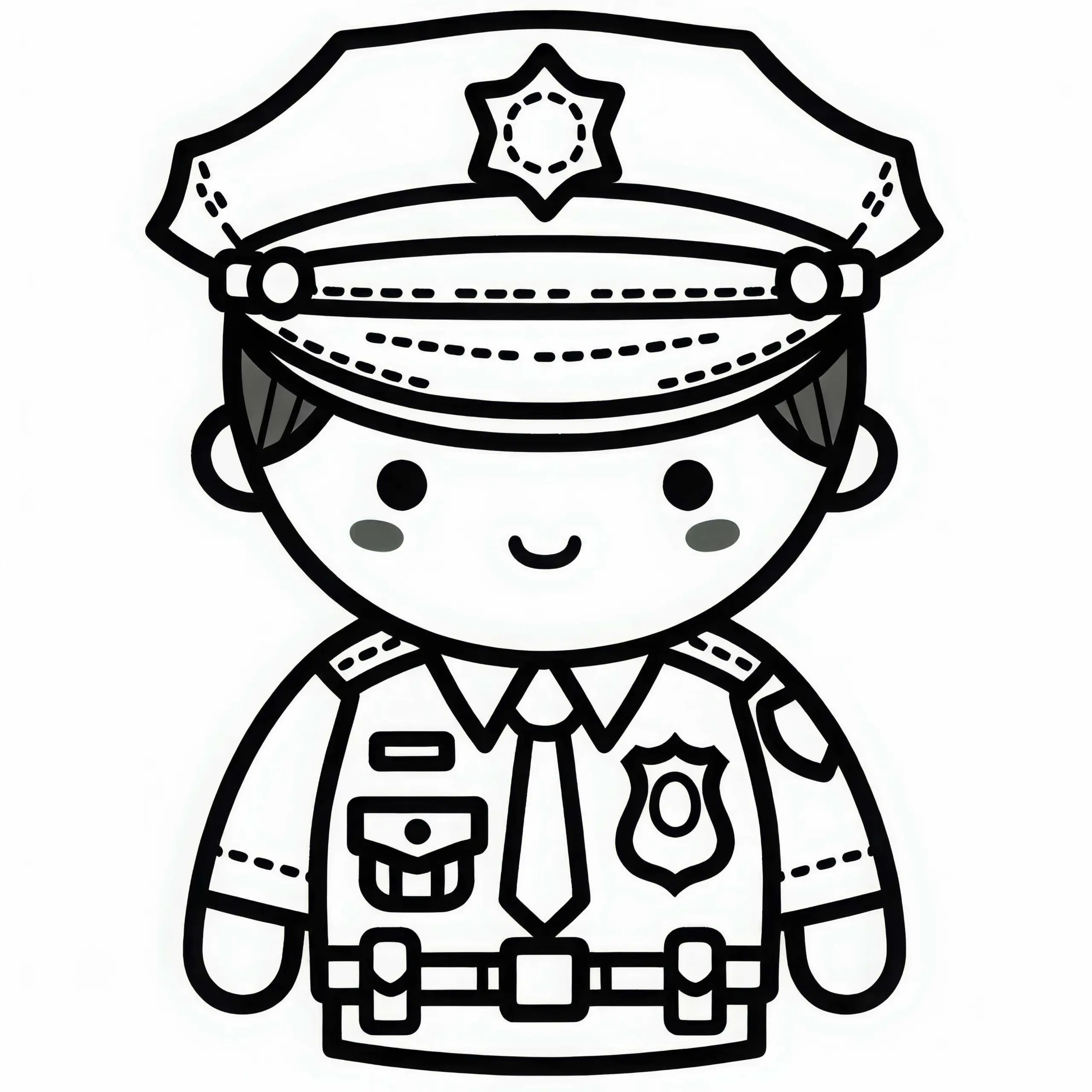Polizist Malvorlage Einfach Gratis (Ausmalbild)