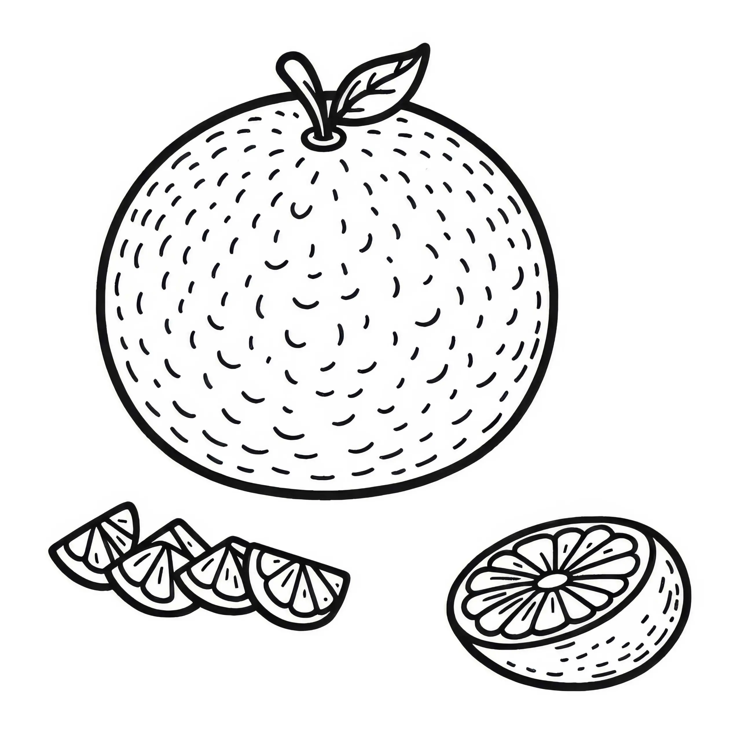 Pomelo Malvorlage Einfach Kostenlos (Ausmalbild)