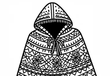 Poncho Malvorlage für Kleidung Kostenlos