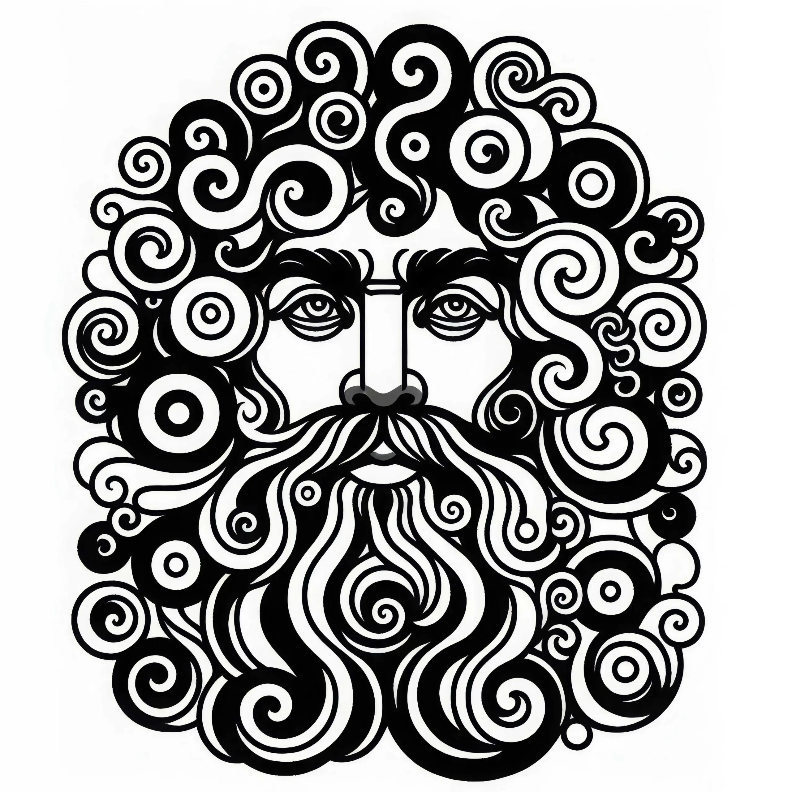 Portrait von Friedensreich Hundertwasser: Gratis Malvorlage (Ausmalbild)