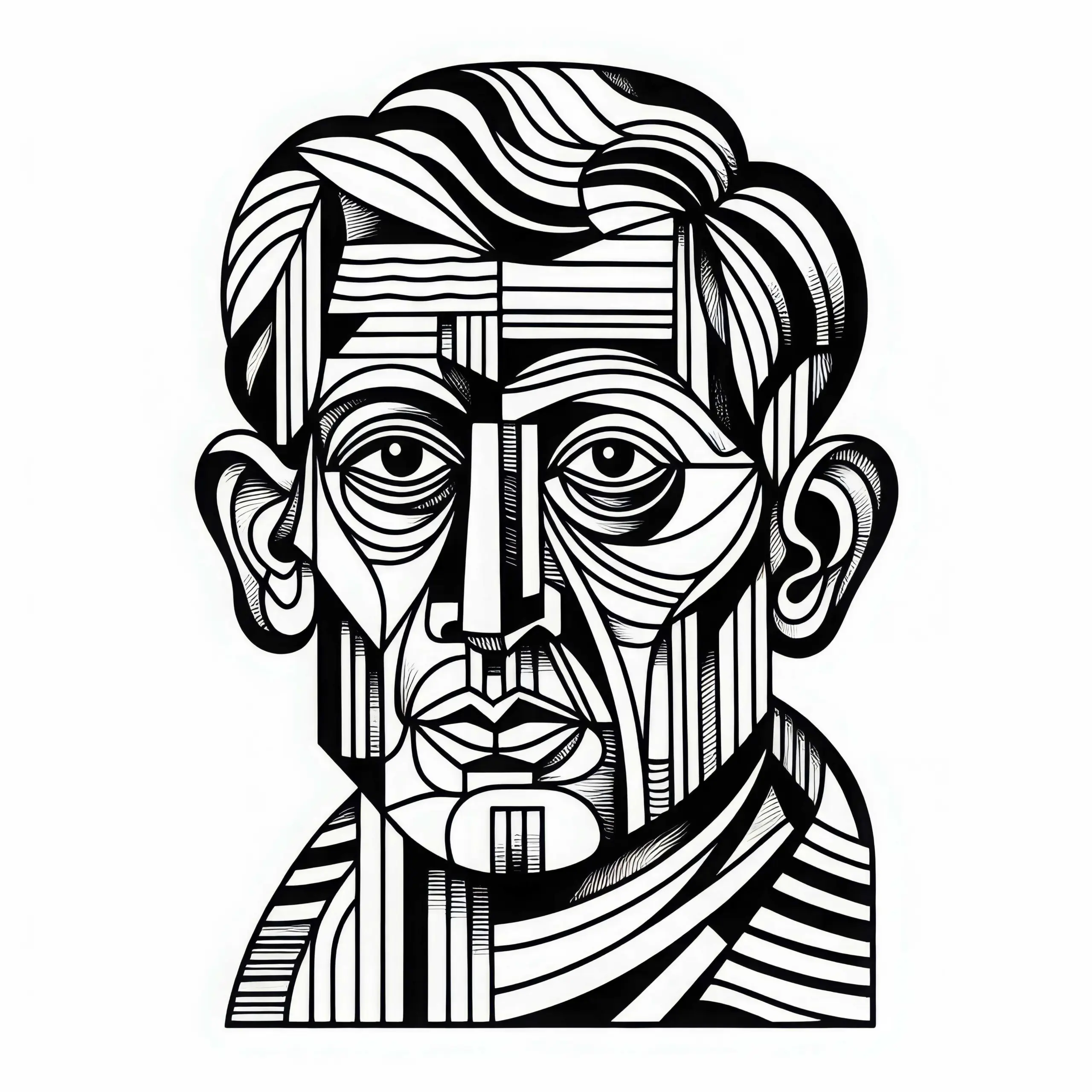 Portrait von Pablo Picasso als Malvorlage (Gratis) (Ausmalbild)
