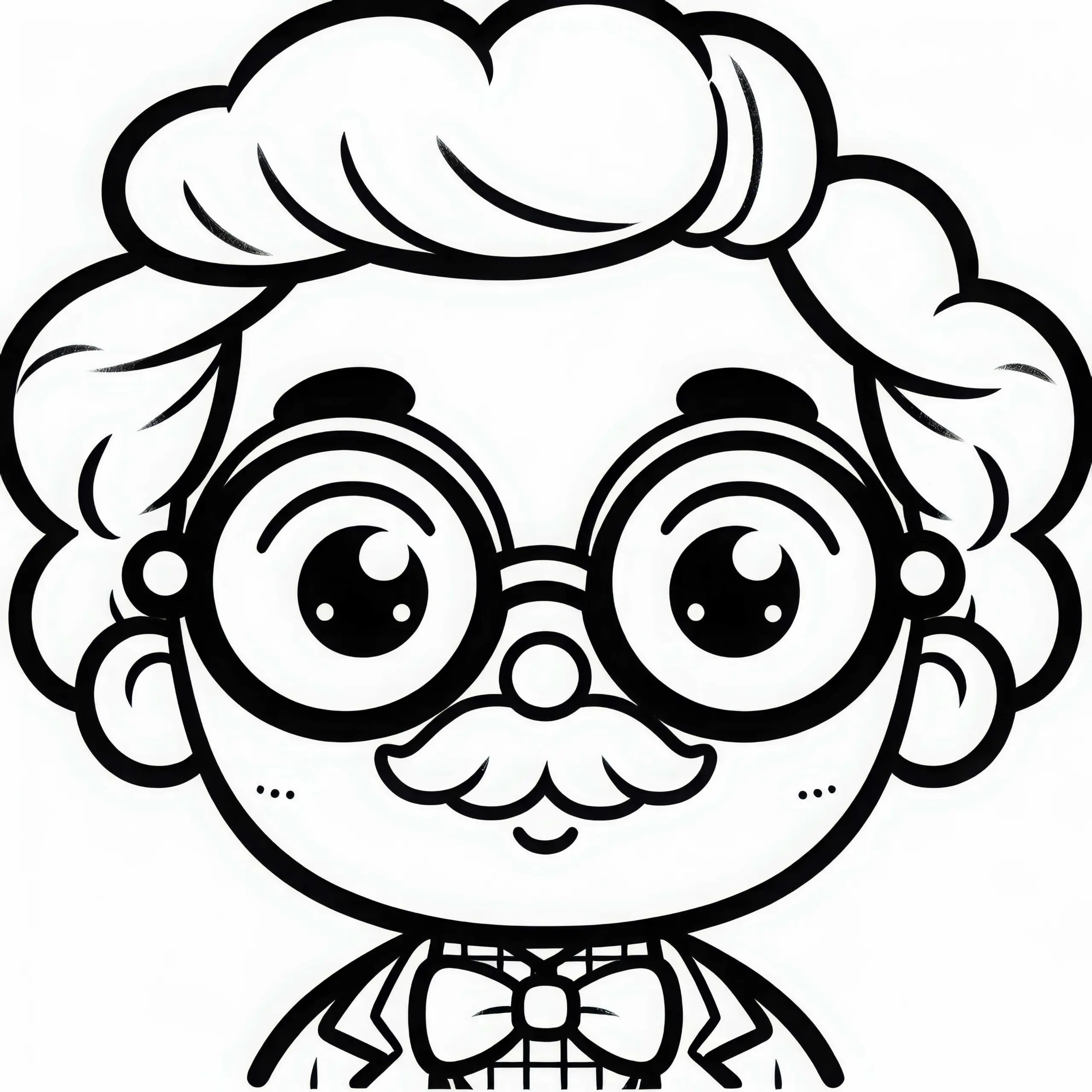 Professor mit Brille – Malvorlage einfach gratis (Ausmalbild)