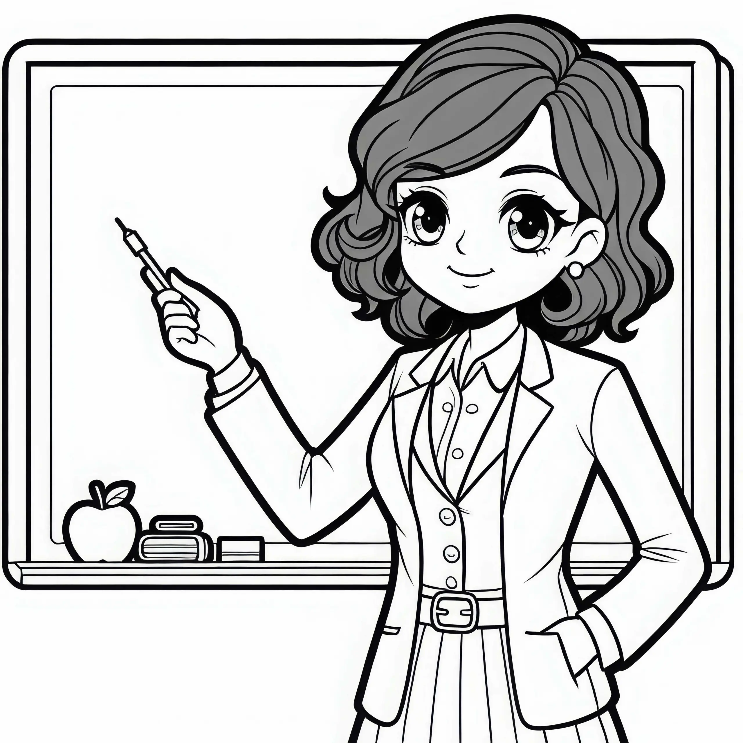Ausmalbild einer Professorin: Kostenlos zum Download
