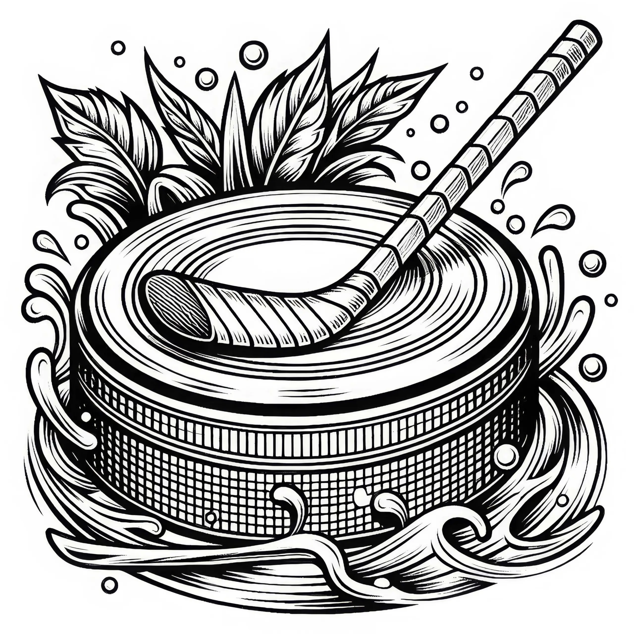 Eishockey Puck – Ausmalvorlage in Detailreich und Kostenlos (Ausmalbild)