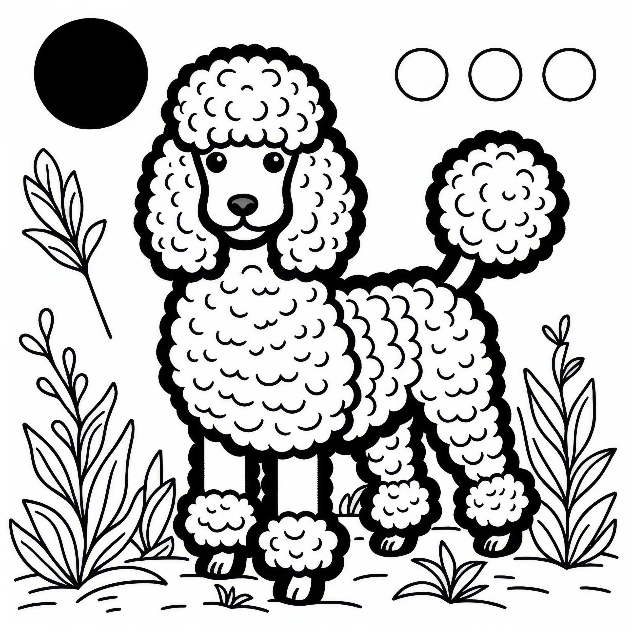 Pudel Malvorlage Hund Gratis (Ausmalbild)