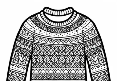 Pullover Ausmalbild für Kleidung – Kostenloses Ausmalbild Herunterladen