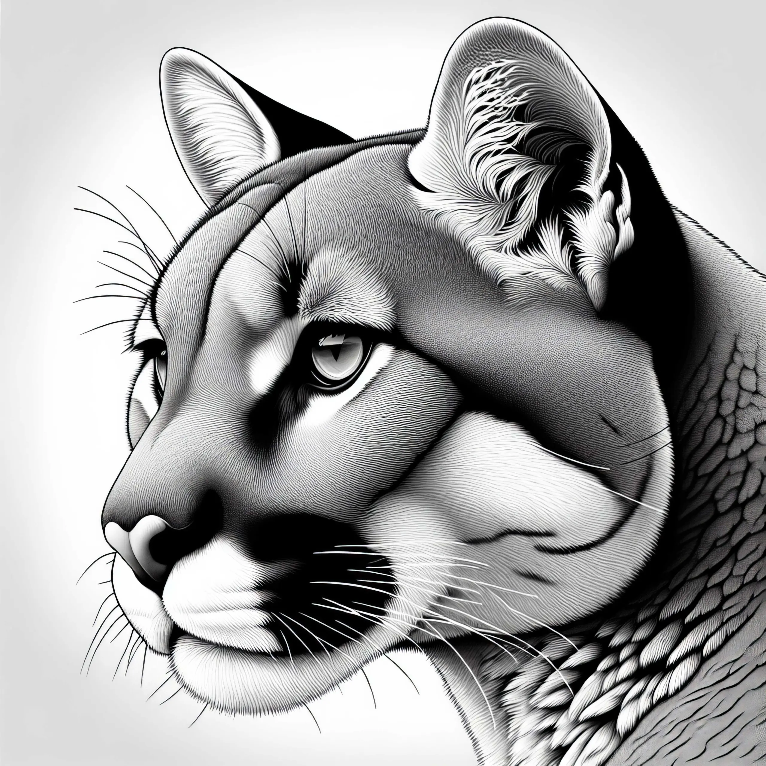 Kostenloses Ausmalbild einer Raubkatze – Puma