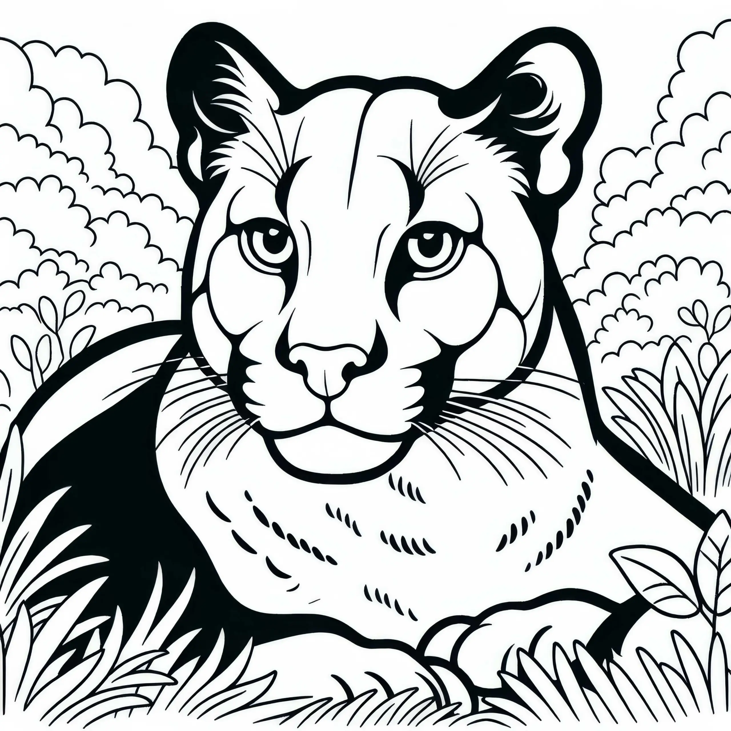 Kostenloses Ausmalbild von einer Raubkatze: Puma