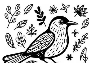 Purpurgrackel – Common Grackle Vogel aus Nordamerika als Malvorlage