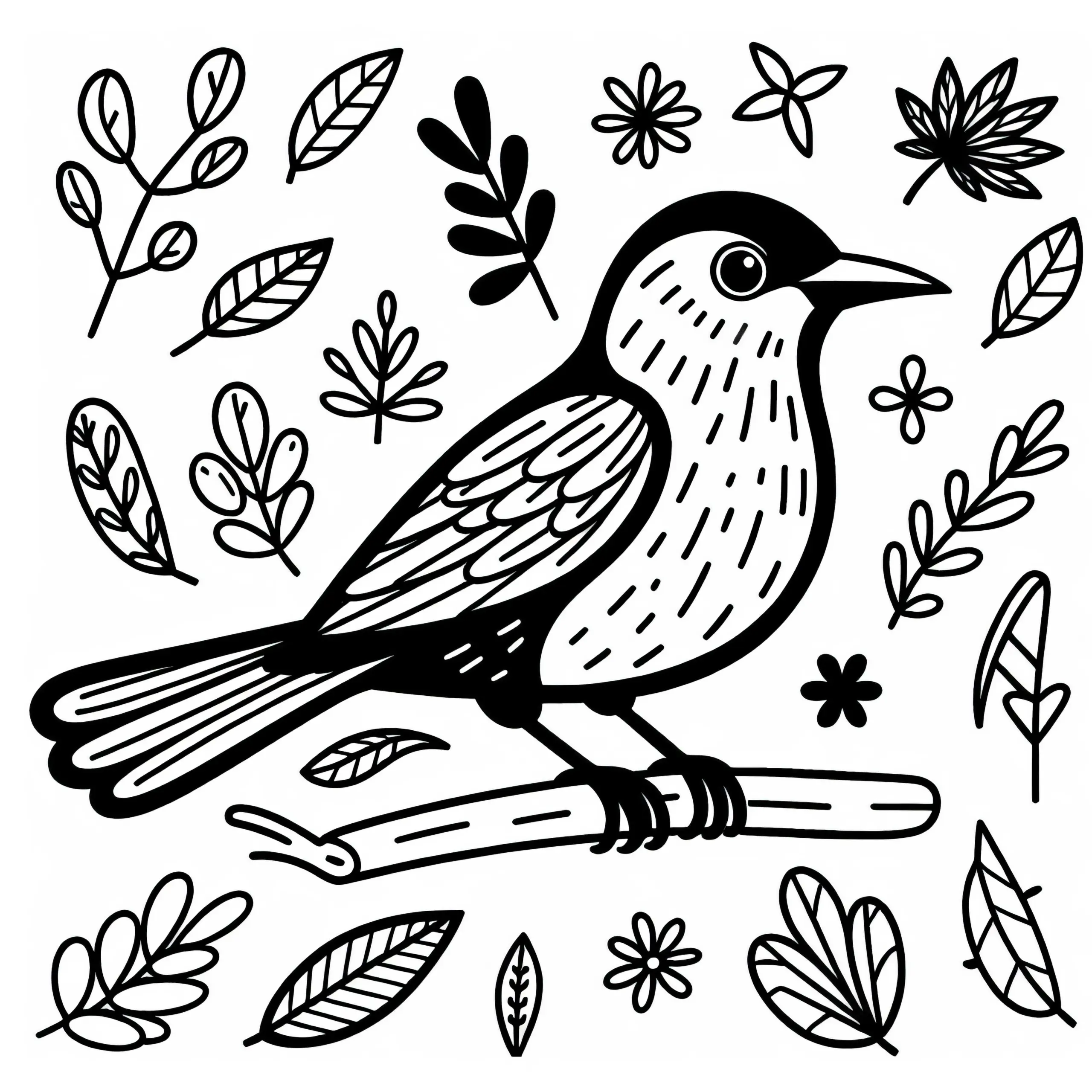 Purpurgrackel – Common Grackle Vogel aus Nordamerika als Malvorlage (Ausmalbild)