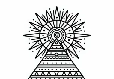 Kostenfreies Ausmalbild einer Pyramide
