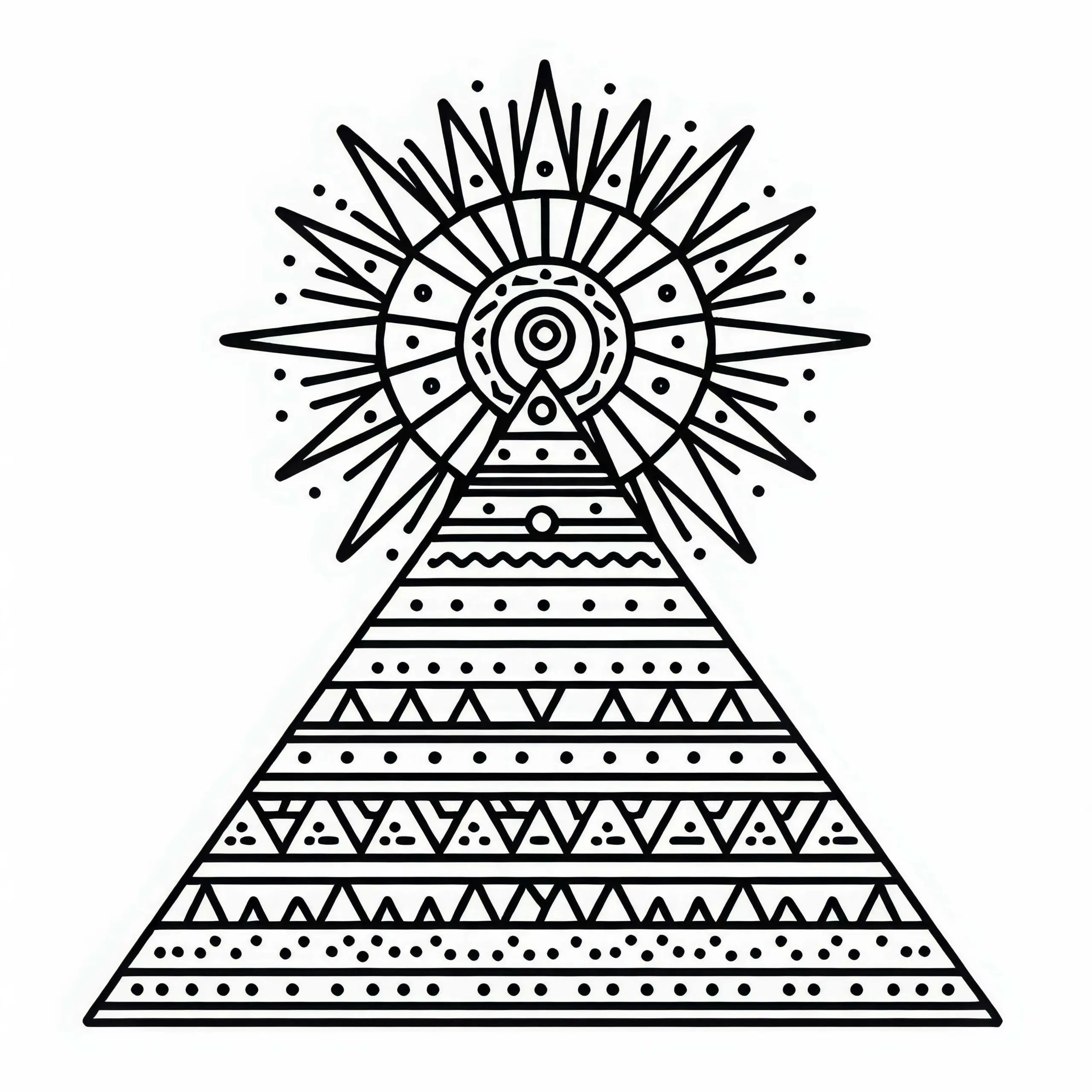 Kostenfreies Ausmalbild einer Pyramide